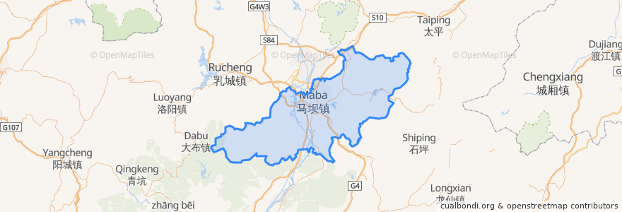 Mapa de ubicacion de Qujiang District.
