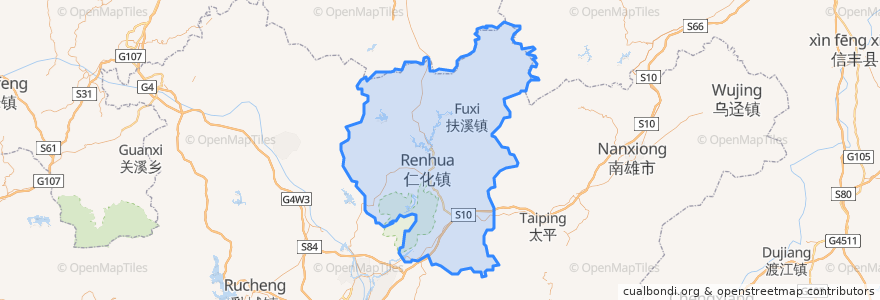 Mapa de ubicacion de Жэньхуа.