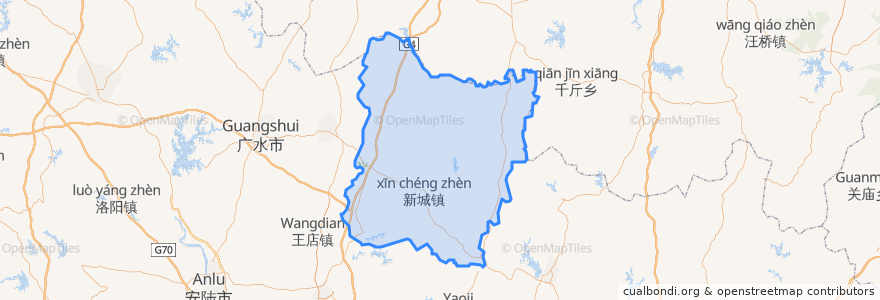 Mapa de ubicacion de Dawu County.