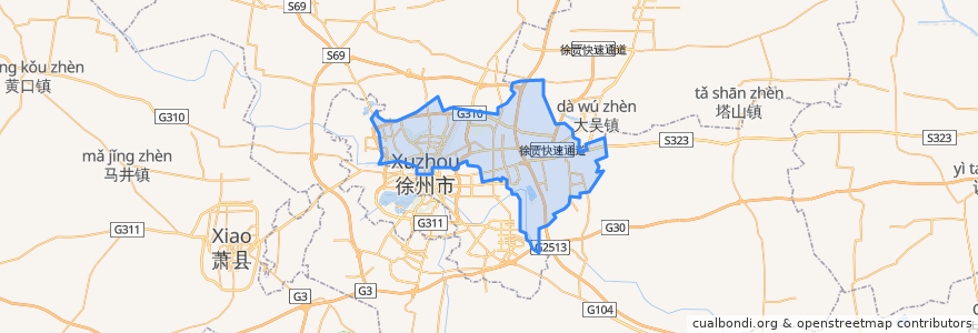 Mapa de ubicacion de Gulou.