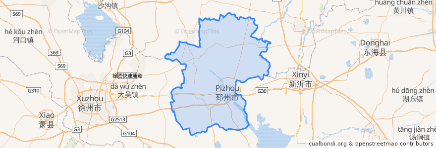 Mapa de ubicacion de Pizhou.