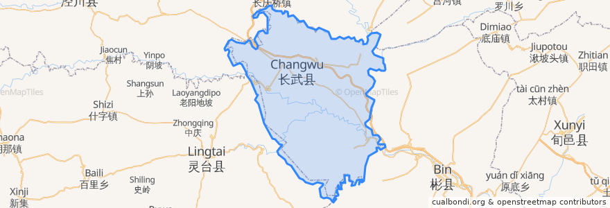 Mapa de ubicacion de Changwu County.