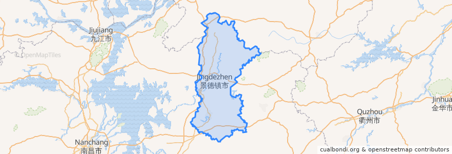 Mapa de ubicacion de Jingdezhen.