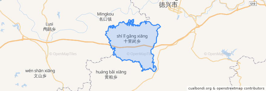 Mapa de ubicacion de 十里岗镇.