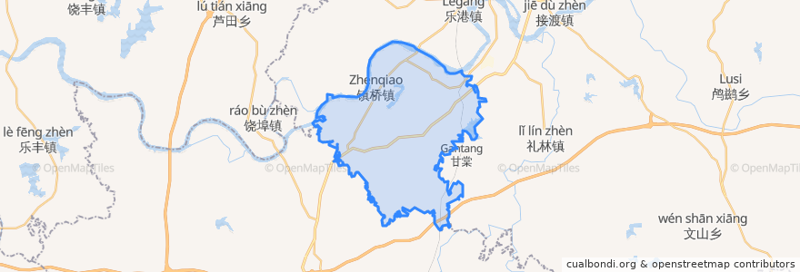 Mapa de ubicacion de Zhenqiao.