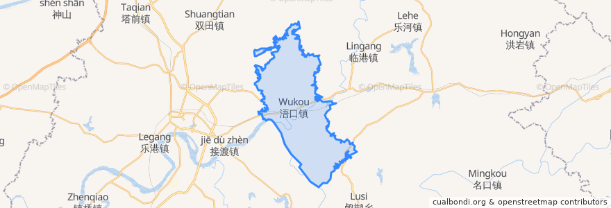 Mapa de ubicacion de Wukou.