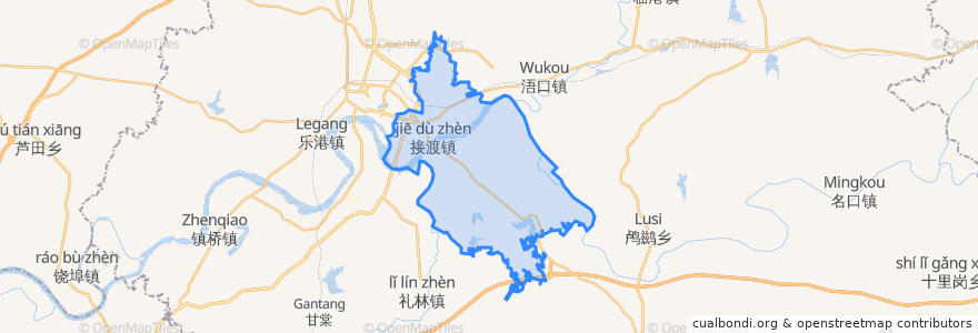 Mapa de ubicacion de 接渡镇.