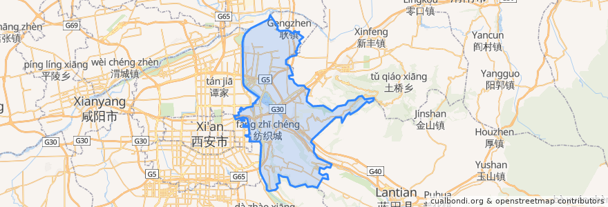 Mapa de ubicacion de 灞桥区.