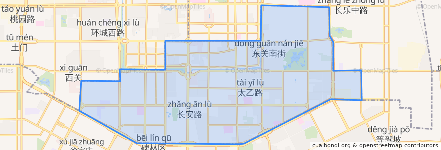 Mapa de ubicacion de Beilin District.