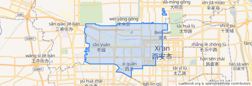 Mapa de ubicacion de 莲湖区.