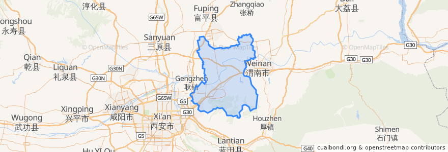Mapa de ubicacion de Lintong District.