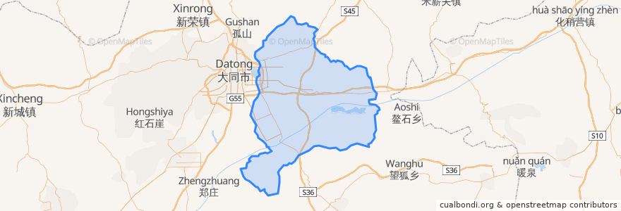 Mapa de ubicacion de Yunzhou District.