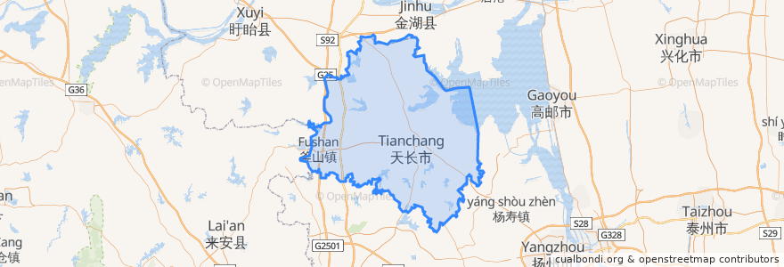 Mapa de ubicacion de Tianchang City.