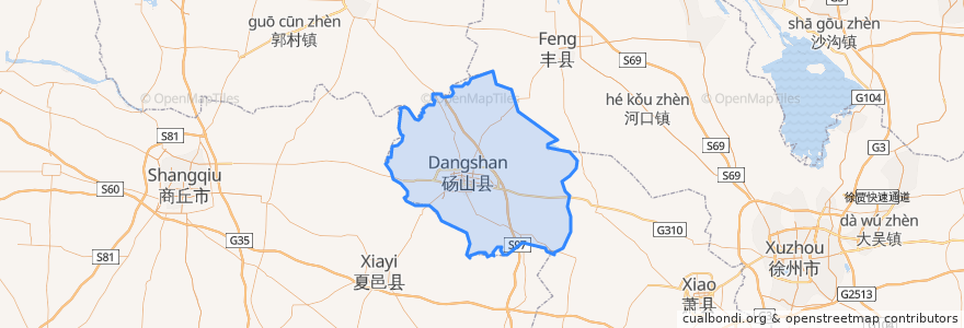 Mapa de ubicacion de Dangshan County.