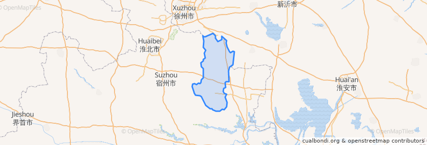 Mapa de ubicacion de Lingbi County.