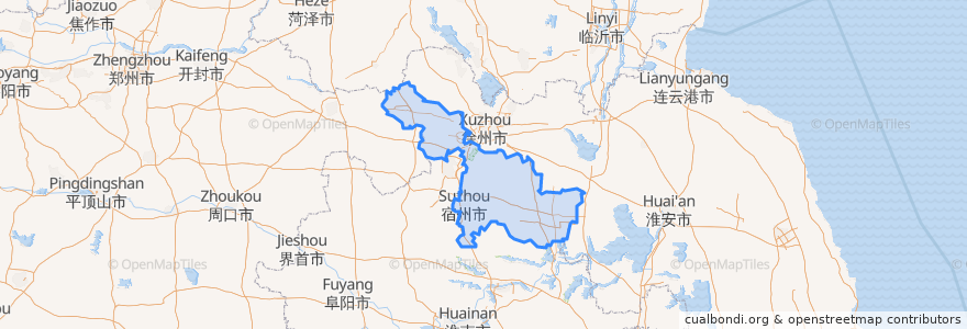 Mapa de ubicacion de Suzhou.