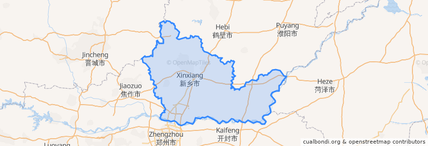 Mapa de ubicacion de Xinxiang.