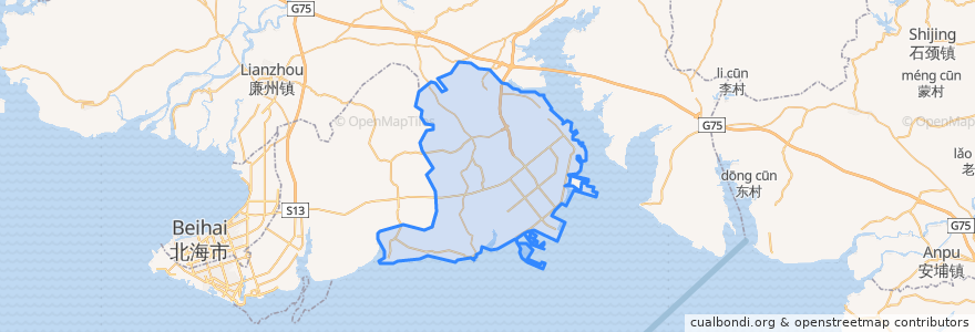 Mapa de ubicacion de 铁山港区.