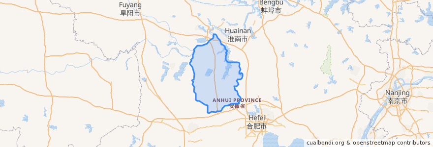 Mapa de ubicacion de 寿县.