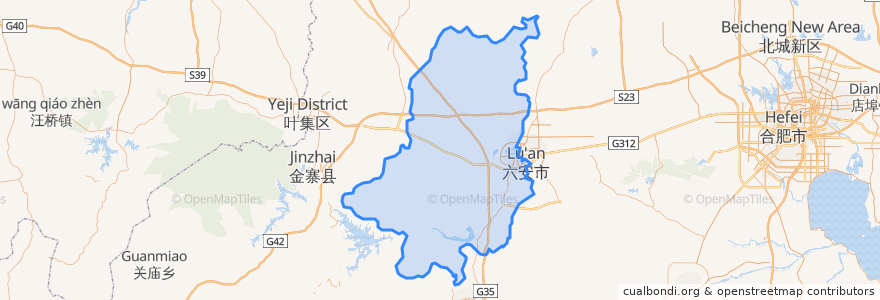 Mapa de ubicacion de Yu'an District.