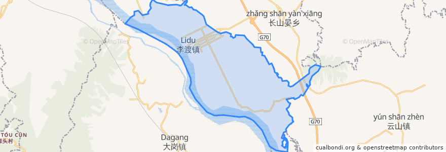Mapa de ubicacion de 李渡镇.