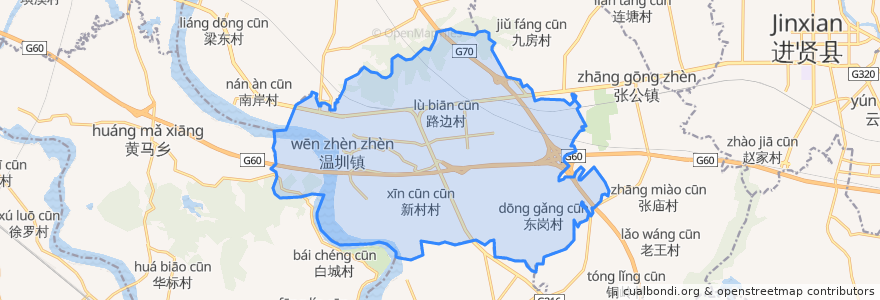 Mapa de ubicacion de 温圳镇.