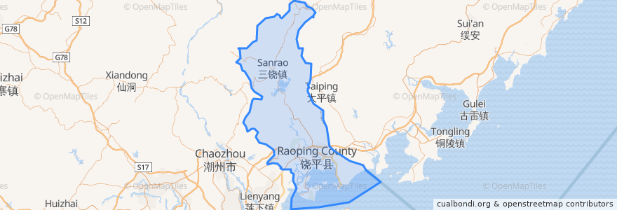 Mapa de ubicacion de 라오핑현.