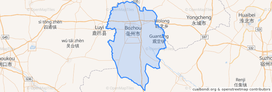 Mapa de ubicacion de Qiaocheng District.