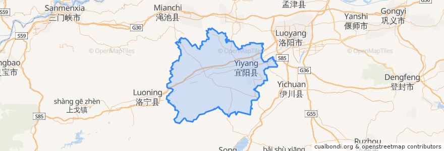 Mapa de ubicacion de Contea di Yiyang.