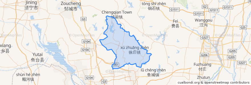 Mapa de ubicacion de Shanting District.