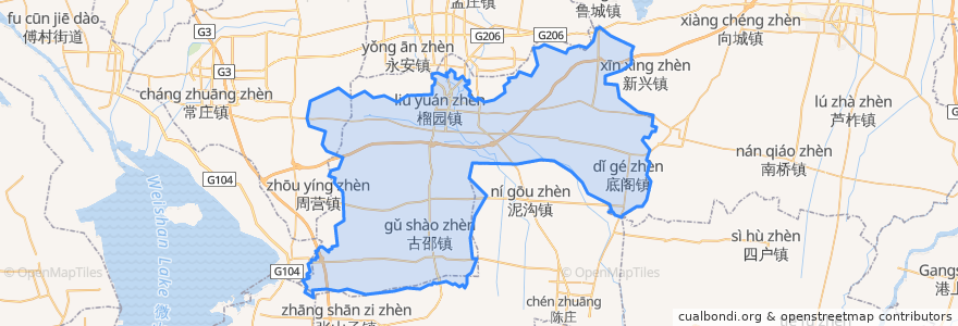 Mapa de ubicacion de Yicheng District.