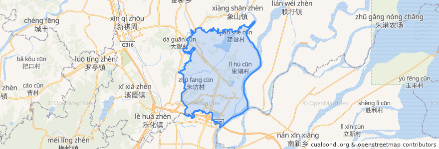 Mapa de ubicacion de Qiaoshe.