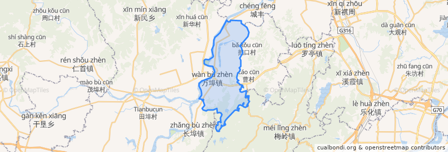 Mapa de ubicacion de 万埠镇.