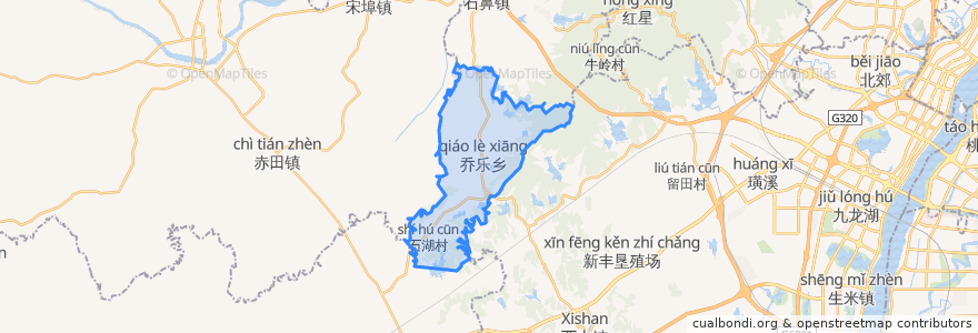 Mapa de ubicacion de 乔乐乡.
