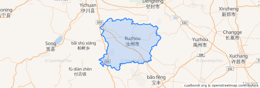 Mapa de ubicacion de Ruzhou City.