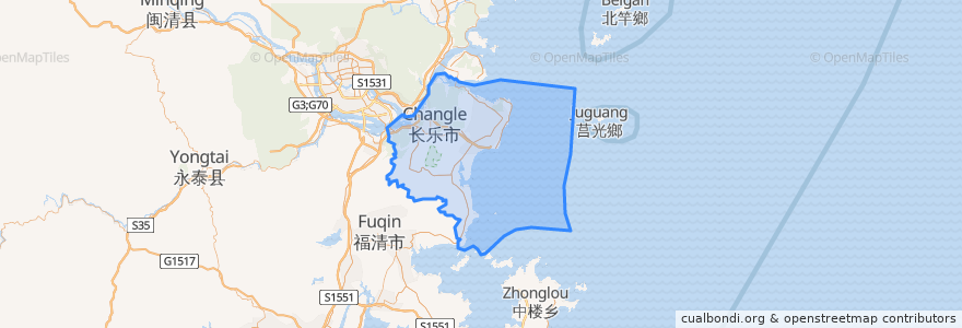 Mapa de ubicacion de 长乐区.