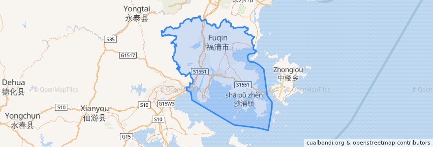 Mapa de ubicacion de 福清市.