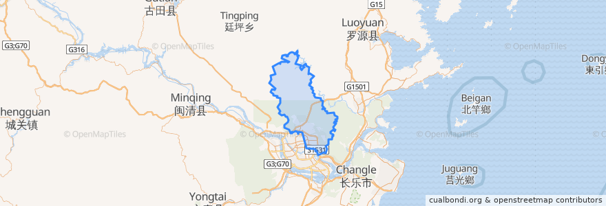 Mapa de ubicacion de 晋安区.