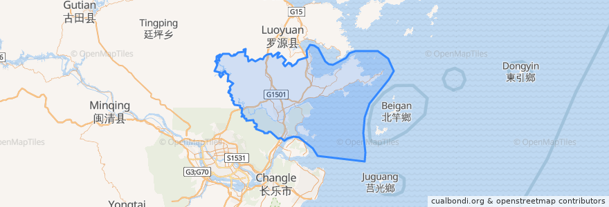 Mapa de ubicacion de 连江县.