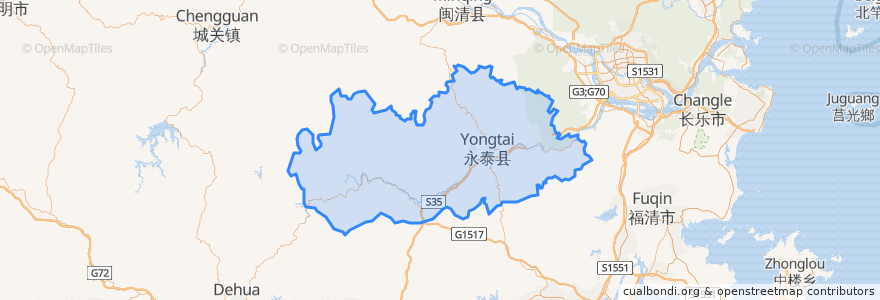 Mapa de ubicacion de 永泰县.