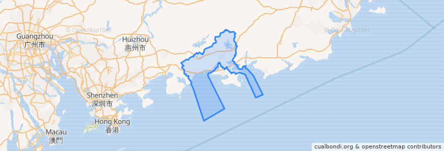 Mapa de ubicacion de Haifeng County.