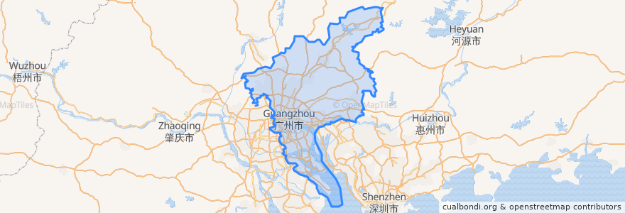 Mapa de ubicacion de Guangzhou.