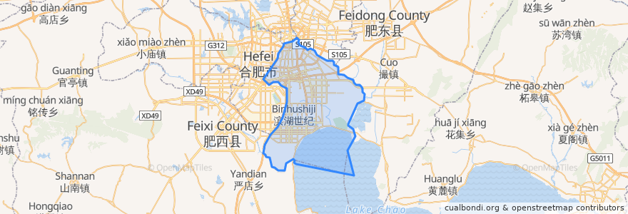 Mapa de ubicacion de Baohe District.