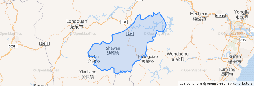Mapa de ubicacion de 景宁畲族自治县.