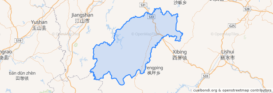 Mapa de ubicacion de Suichang County.