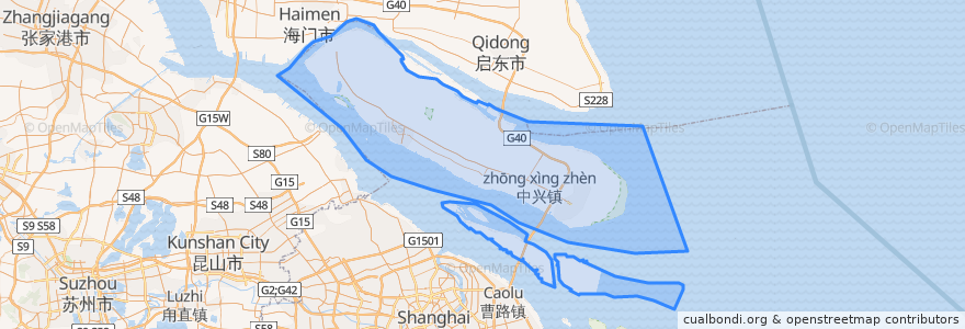 Mapa de ubicacion de Contea di Chongming.