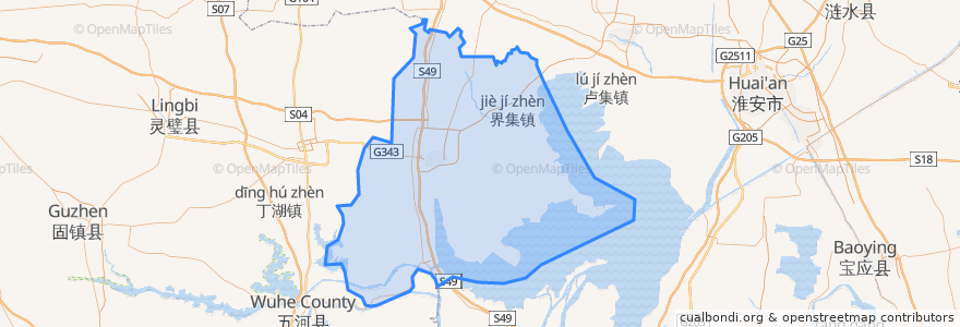 Mapa de ubicacion de Xian de Sihong.