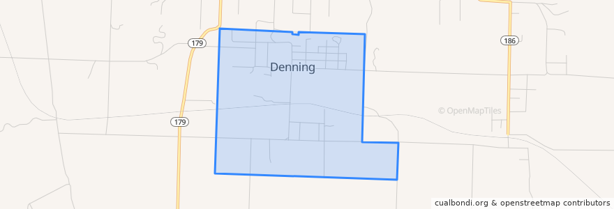 Mapa de ubicacion de Denning.
