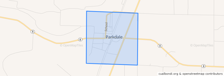 Mapa de ubicacion de Parkdale.