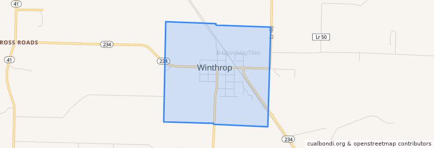Mapa de ubicacion de Winthrop.